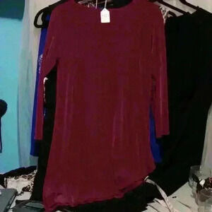 Womens asymmetrical dress Magic scarf one size fits S-L, deep wine color